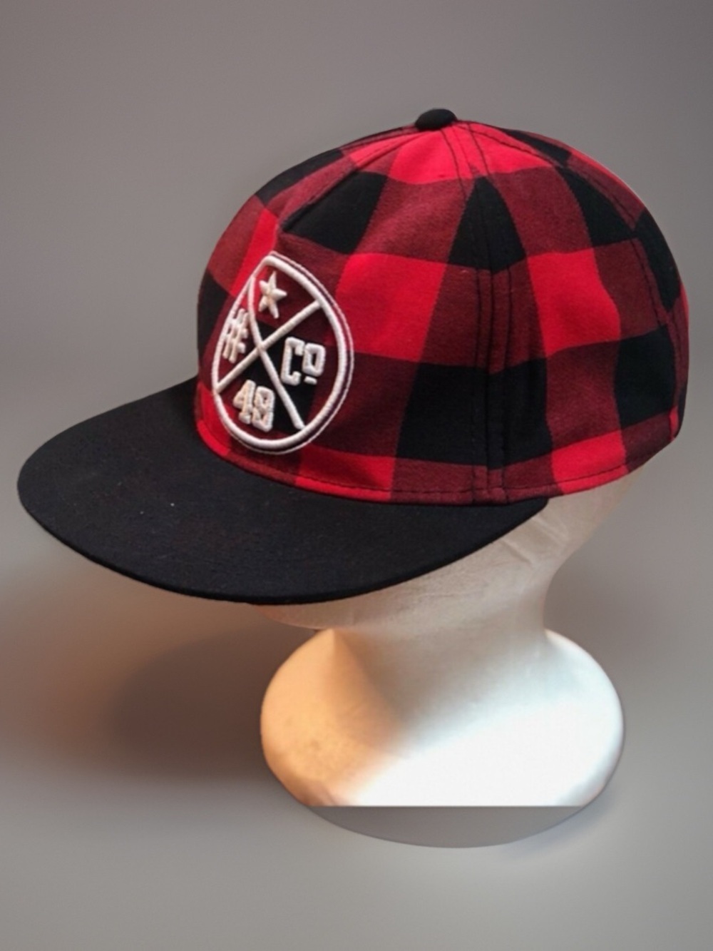Red Black Checkered Baseball Adjustable Back Cap H